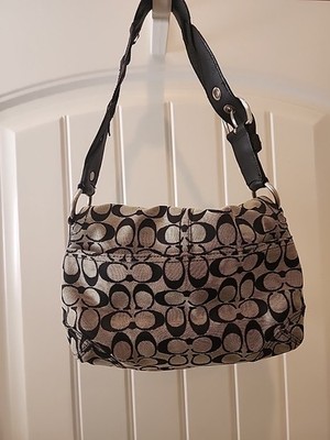 COACH 11862 Soho Pink Signature Woven Leather One Handle Shoulder