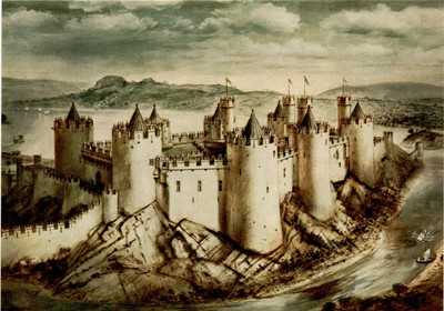 Castell Conwy, Gwynedd, Alan Sorrell, Conwy Castle, south-west, Postcard
