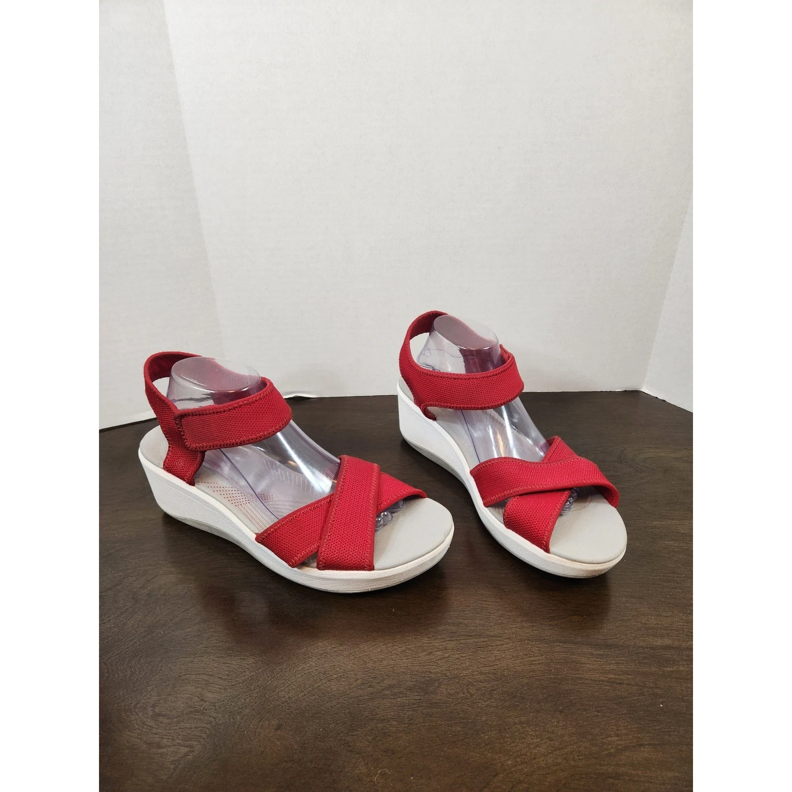 Sandali Clarks Cloudsteppers ammortizzati morbidi comodi casual rossi taglia 11