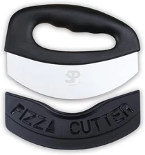 Stainless Steel Mezzaluna Salad Chopper Knife – Double Blade Herb Mincer with Pr