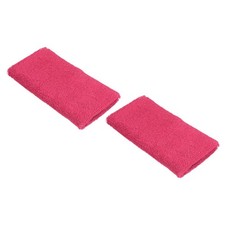2Pcs 8x15cm Sport Wristbands Terry Absorbent Tennis Sweatband, Rose Red
