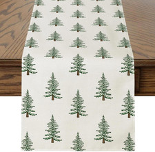 Christmas Tree Table Runner Winter Holiday Xmas Runner Farmhouse Kitchen Dining
