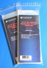200 #10 FIRST DAY COVER BUSINESS ENVELOPE SLEEVES, GUARDHOUSE SHIELD - CLEAR
