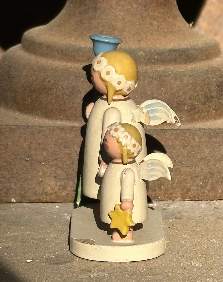 Alter Margeritenengel Geschwister mit Lichtnapf und Stern Wendt & Kühn - Bild 4 von 4