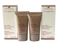 2-PACK Clarins V Facial Intensive Wrap Depuffs Relieves 0.5 oz each New in Box
