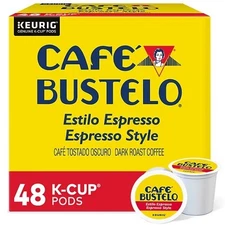 Café Bustelo Espresso Style Coffee, Dark Roast, K-Cup Coffee Pods, 48 Pods