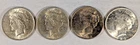 LOT OF 4 1923 P PEACE SILVER DOLLARS #31