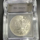 1922 Peace Dollar $1 Silver Coin ICG Genuine Philadelphia KM#150