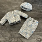 Vintage Barbie & Friends Gray Business Skirt Set Hand Knit /Crochet Outfit