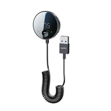 Bluetooth 5.2 FM Transmitter for Car, Car Adapter with Big Mic Bass Stereo Hi 