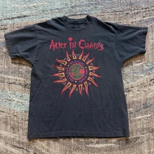 HOT! Alice In Chains Logo Unisex Black Cotton T-shirt Size S-5XL