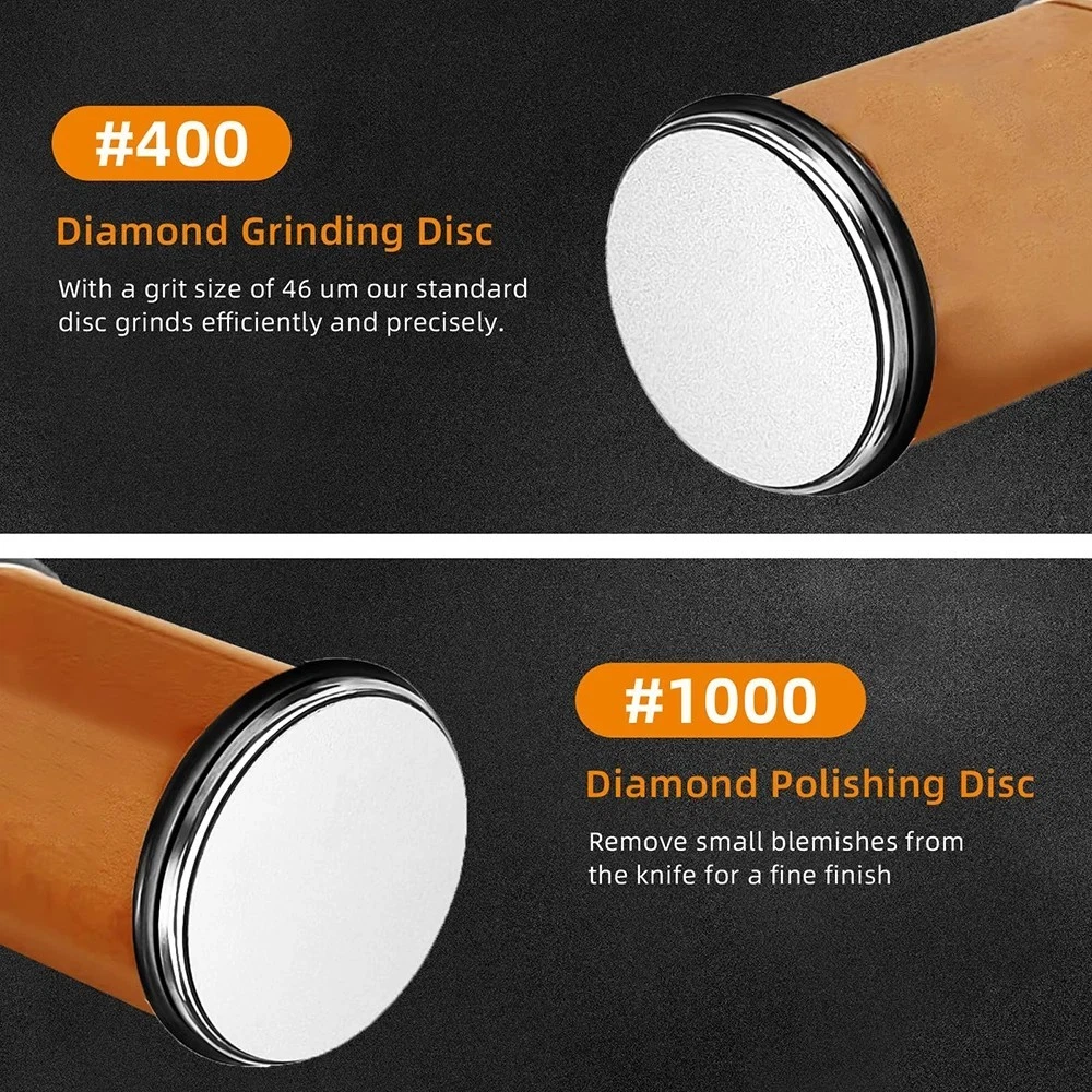 Rolling Knife Sharpener Diamond Stone 15/20° Magnetic Angle Kitchen Tool