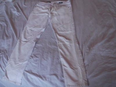 Cache Womens Skinny Faux Leather White Snake Skin Design White Jean Size 8 SZ 30