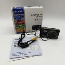 Olympus VR-320 14.0MP Digital Camera Black - Tested & Working