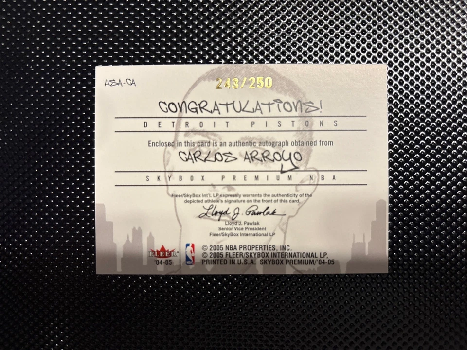 2004-05 Skybox Premium 🇵🇷Carlos Arroyo Autograph /250 Hometown Shoutouts RARE - Image 4 of 4