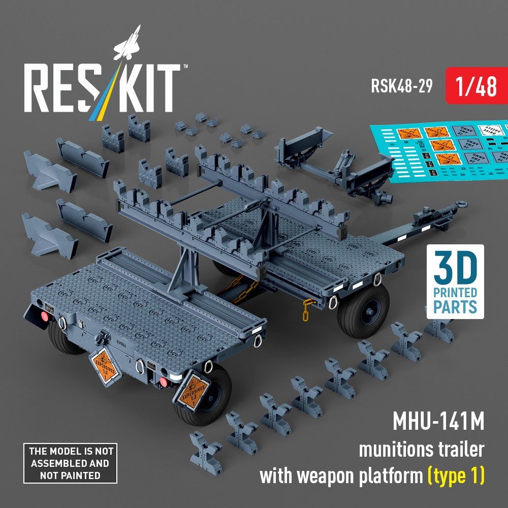 MHU-141M munitions trailer with weapon platform (type 1) 1:48 ResKit RSK48-0029