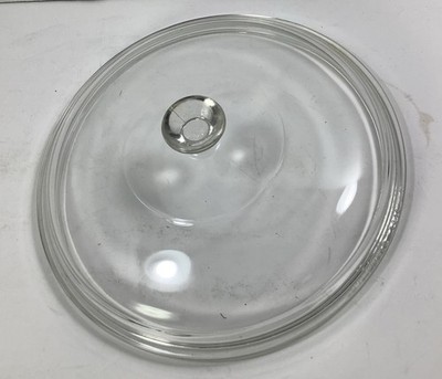 VINTAGE PYREX Round CLEAR GLASS ROUND KNOB REPLACEMENT LID  24 Pyrex 624C