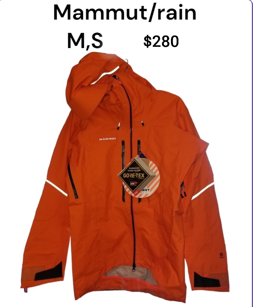 New Mammut Rain Jacket, Hoodie Goretex unisex S, Orange $280 | eBay