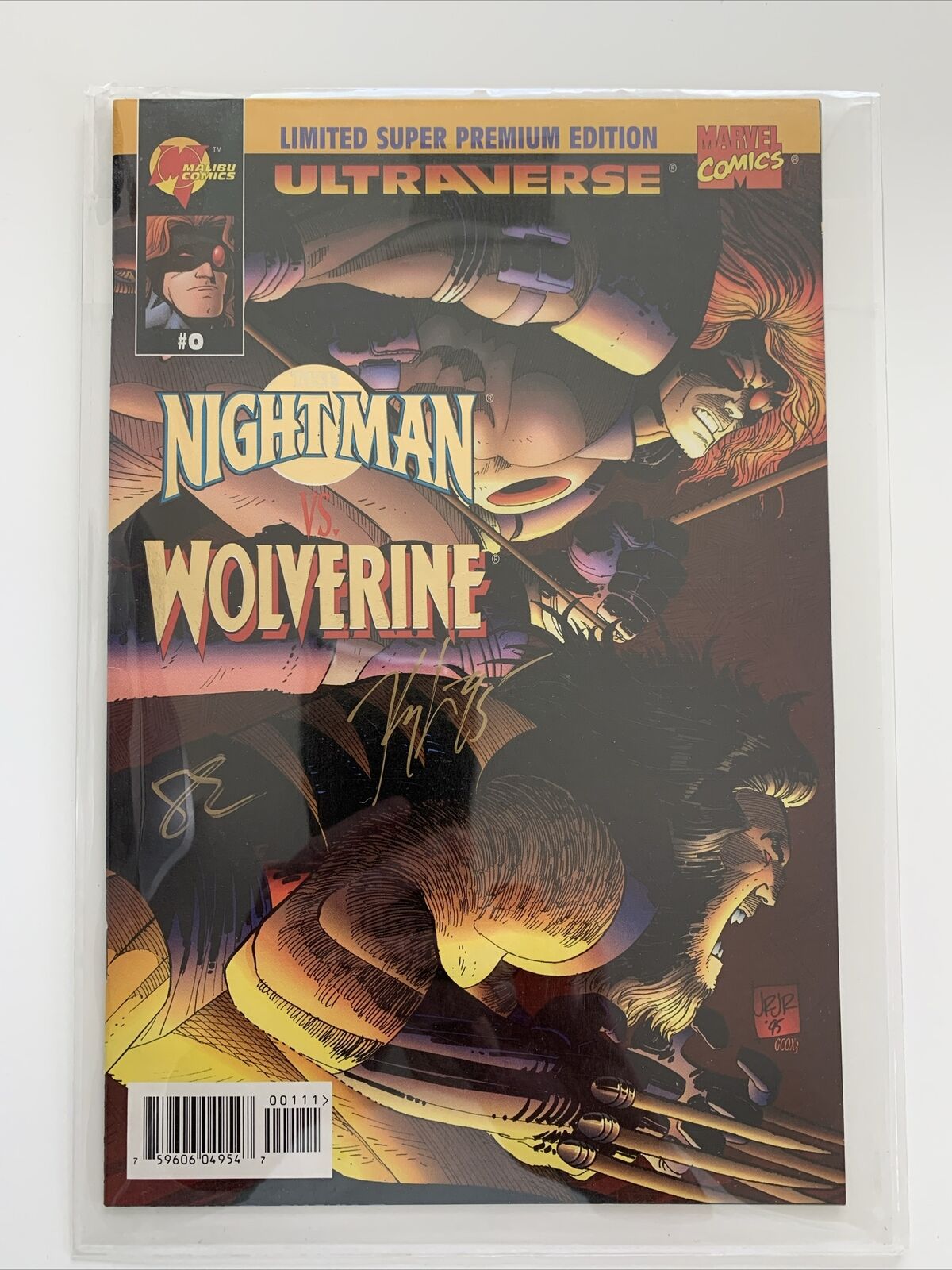 NIGHTMAN VS. WOLVERINE # 0 * MALIBU COMICS and MARVEL COMICS * 1995 Signed