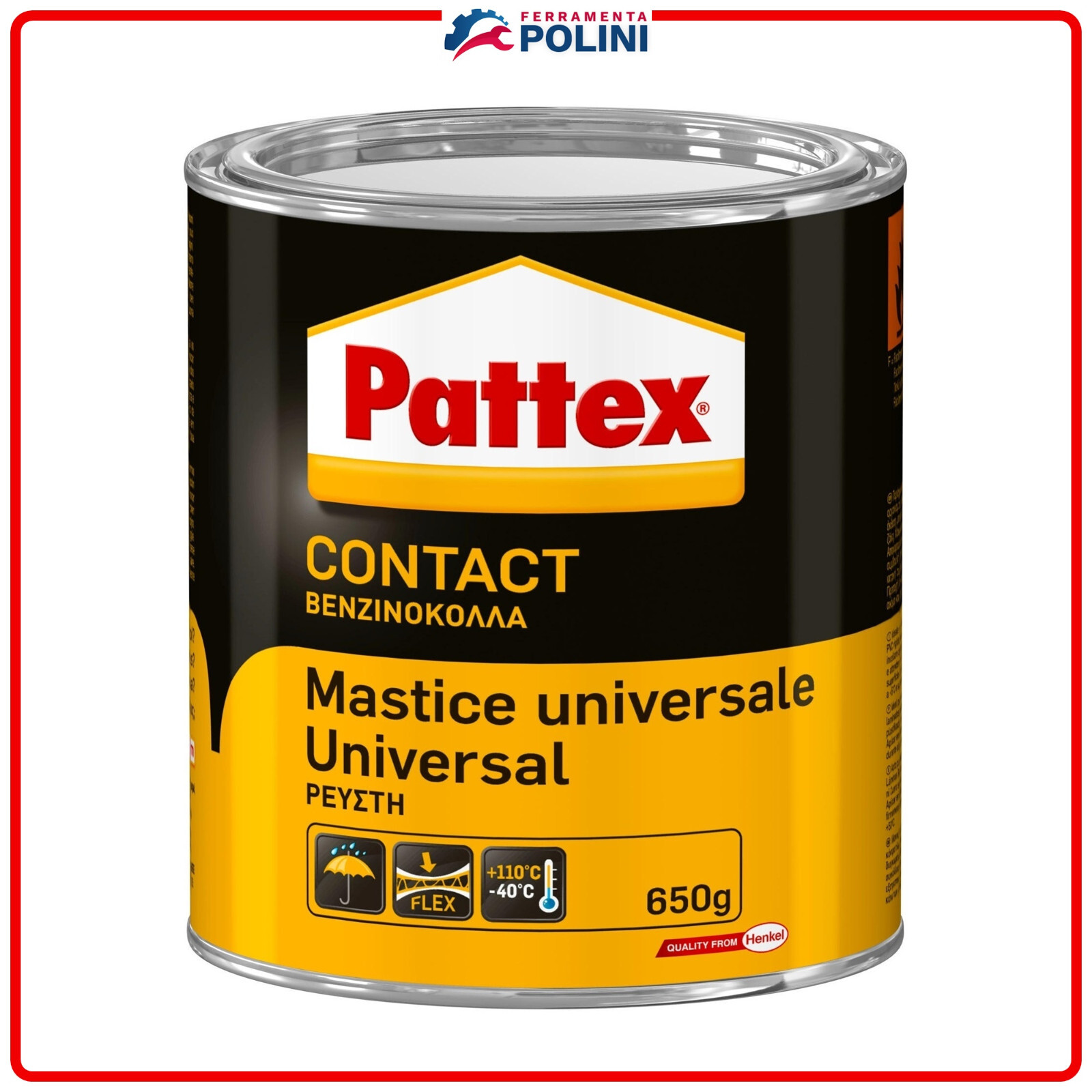 PATTEX Mastice Universale 650g Adesivo a contatto per impiallicciature, laminato