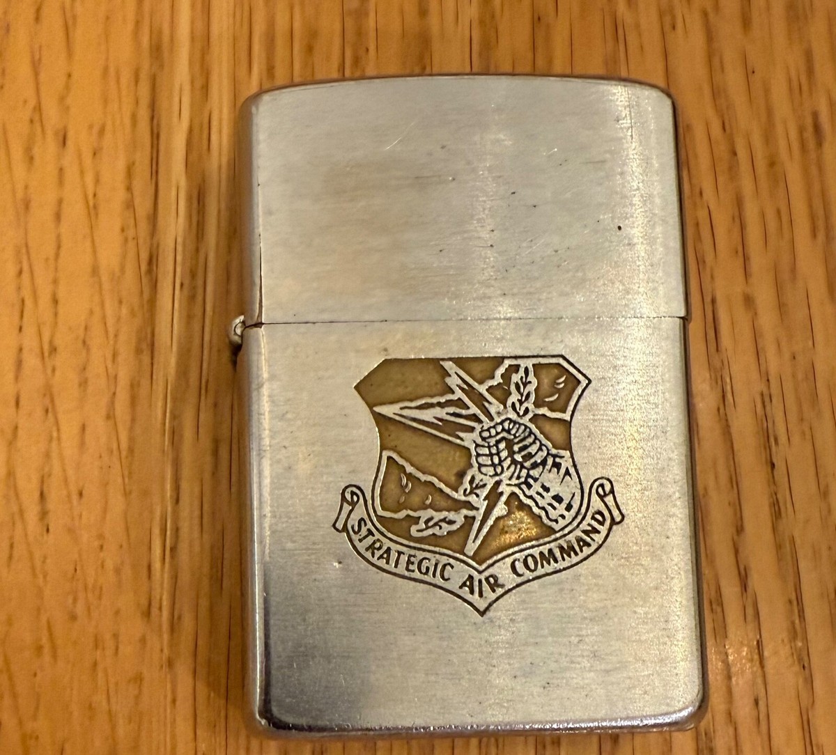 RARE VINTAGE ZIPPO MILITARY LIGHTER USED 1958 STRATEGIC AIR