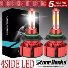 9006 4-Side LED Headlight Bulb Conversion Kit Low Beam 6500K White Super Bright