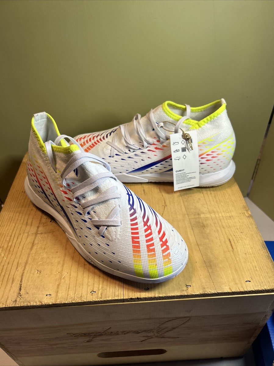 Adidas‎ Predator Edge.3 Indoor Soccer Shoes White Solar Yellow GV8517 Mens 10.5 adidas Predator Edge.3 White for Sale | Authenticity  main image 4