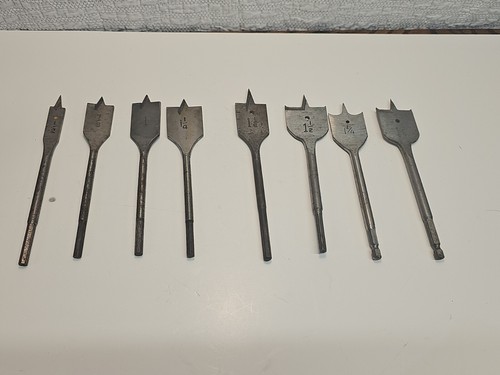 Juego de 8 brocas de taladro de madera, hechas en Japón y otros/usadas