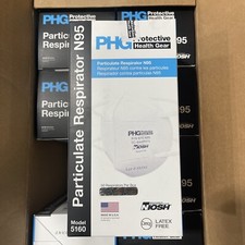 PHG Protective Health Gear N95 Mask NIOSH Box Of 50 Model 5160 Made in the USA