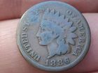 1886 Indian Head Cent Penny, Variety 1, Var 1, T1, Type 1- VG Details