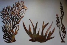 Sea Collection (3 Pieces) - Metal Wall Art - Copper Size Varies Per Piece