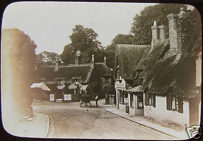 Glas magische Laterne Dia SHANKLIN CRAB INN DATIERT 1892 ISLE OF WIGHT FOTO IOW