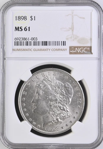 1898 Morgan Silver Dollar $1 NGC MS61 BX10-22