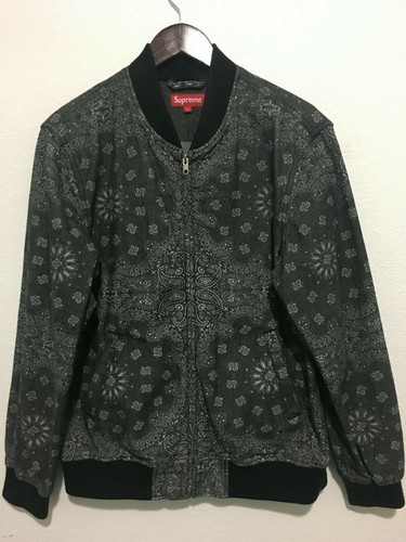 SUPREME Paisley Bandana Denim Bomber 