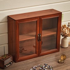 Vintage Wooden Storage Cabinet Display Cupboard Cups Sideboard Makeup Organizer 