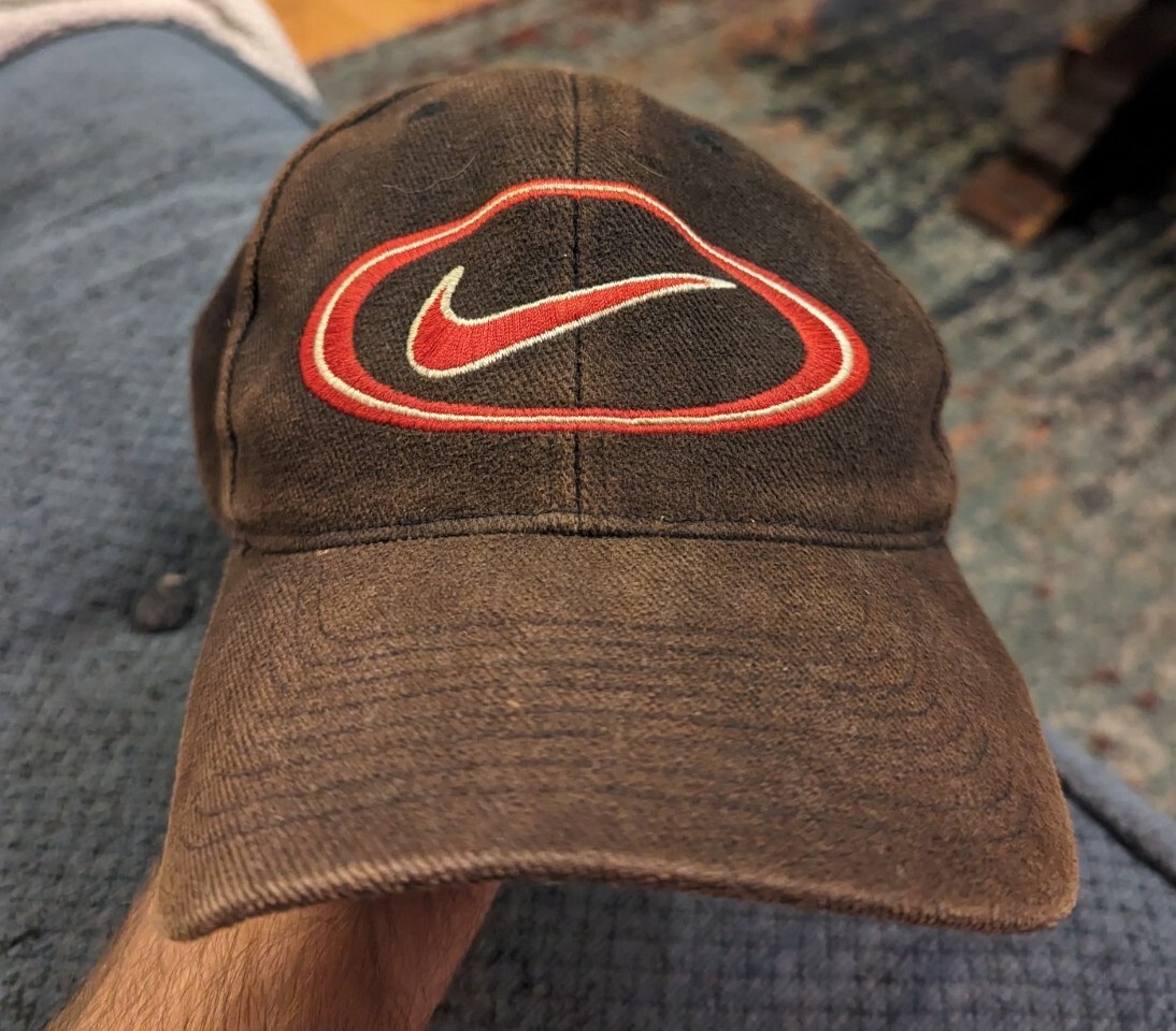 帽子 90s nike swoosh logo cap Vintage 90s Nike Swoosh Logo Hat Cap Adjustable Navy & White