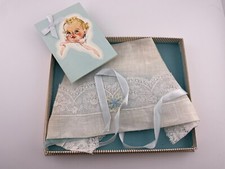 Vintage Nasharr "Magic Hanky" Baby Bonnet, Something Blue Wedding Handkerchief
