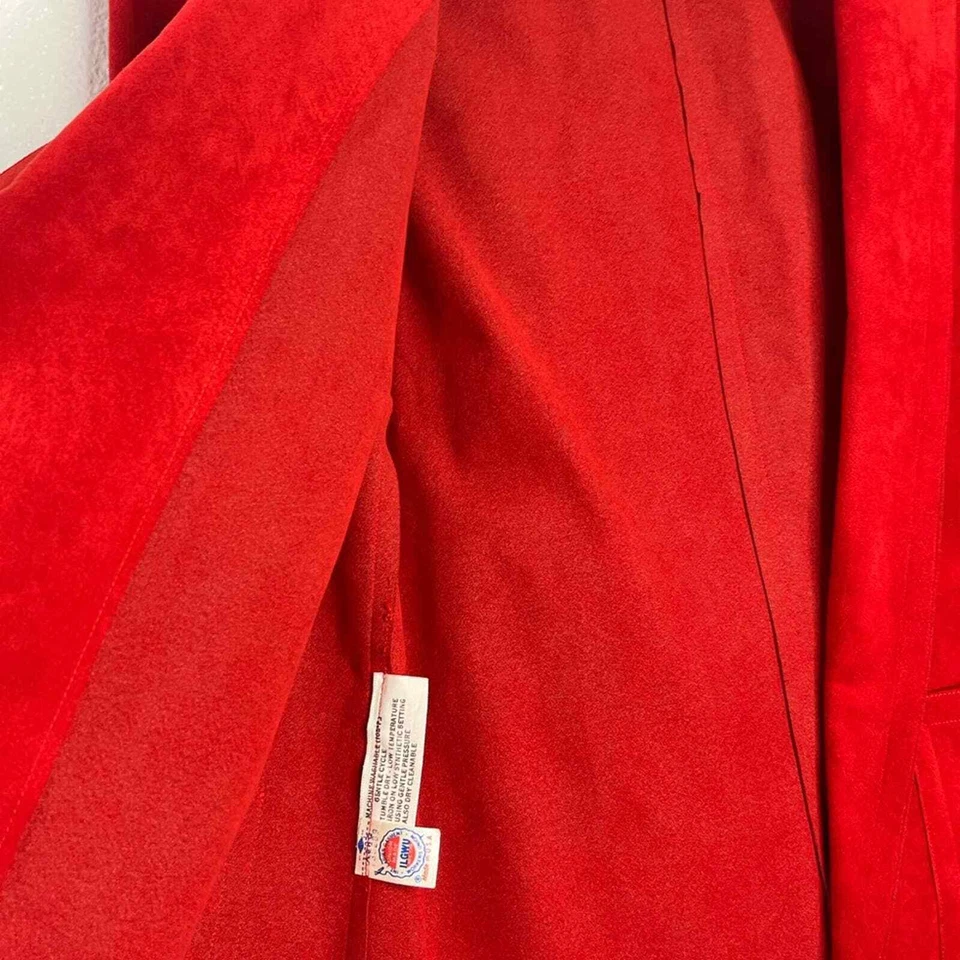 Chaqueta Ultra Gamuza Roja Mollie Parnis Vintage Foto 3 de 4