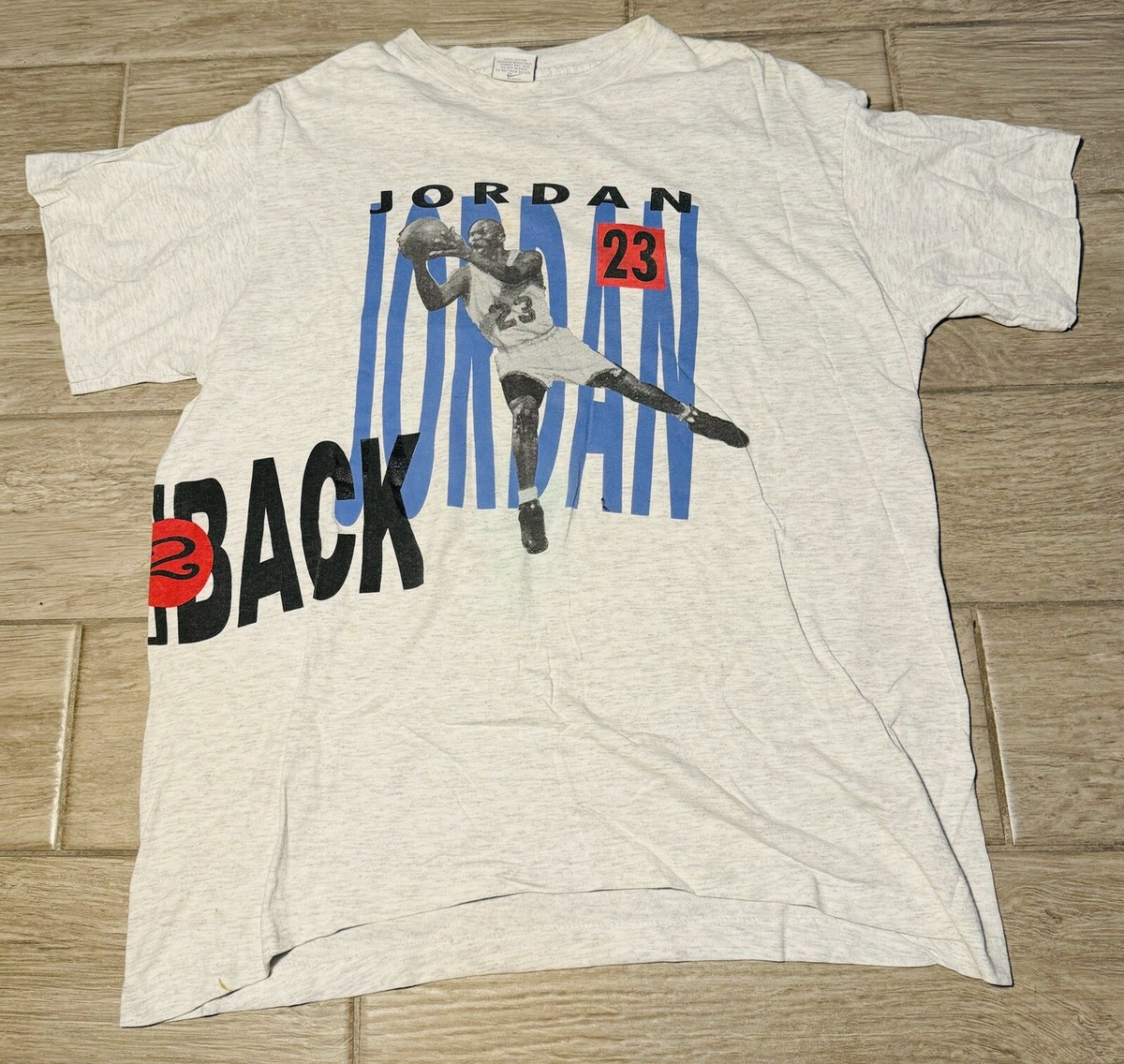 Vintage 90s Nike Bulls Jordan 23 Pippen Back 2 Back Single Stitch  