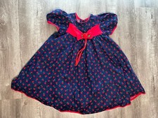 Vintage 80s 90s Girls DRESS Rare Editions Rosette Bow Puff Sleeves Tulle Prairie