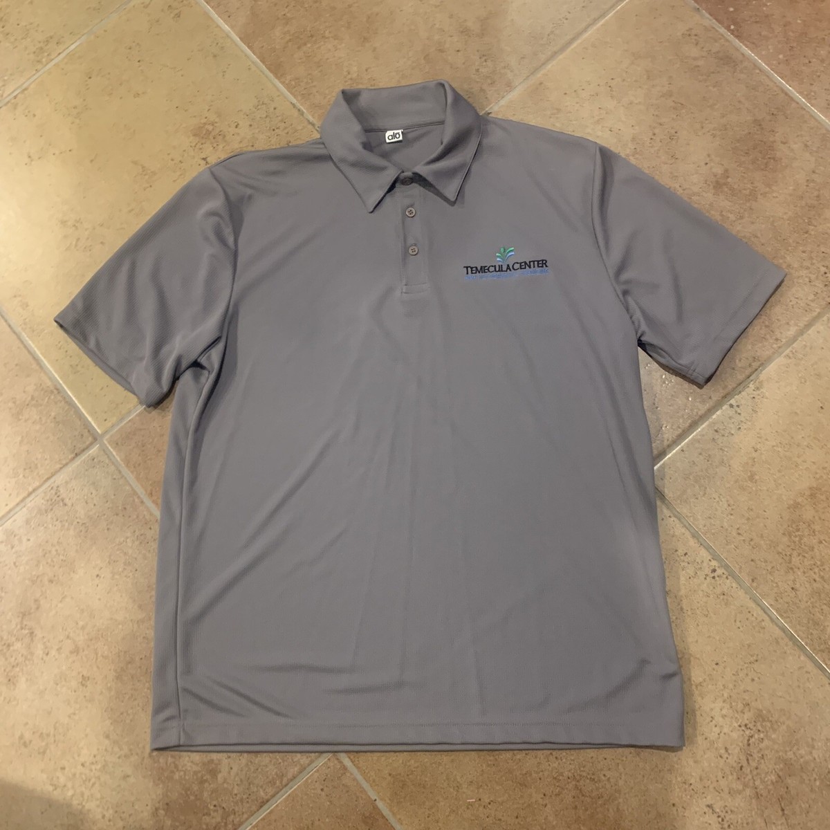 Alo Yoga Mens Gray Golf Polo Size Large Gym Athleisure Active | eBay