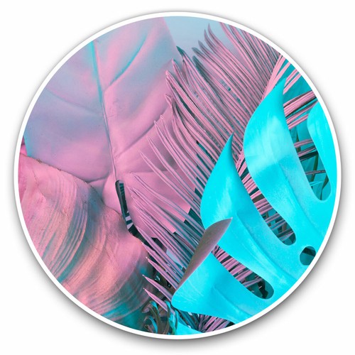 2 x Vinyl Stickers 20cm - Pink Blue Tropical Leaves Cool Gift #14063 - 第 1/9 張圖片