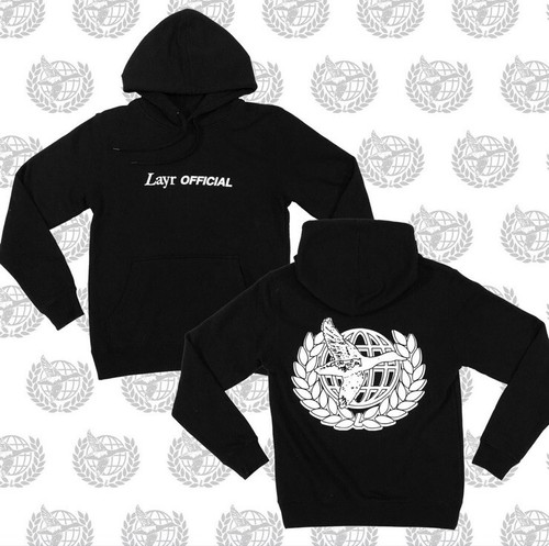 Layr Official Hoodie Global Duck Puff Print Capsule Black Sweatshirt Size 2XL