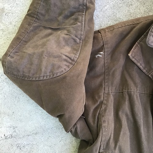 Jeep Workwear Jacket Mens XL Brown Canvas Heavy Zip Up *STAINED* - Picture 3 of 19