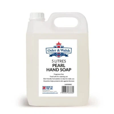 Osler & Walsh 5 Litre Pearl Hand Soap, Lightly Fragranced Hand Wash for Home