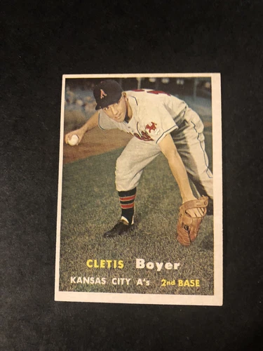 1957 topps baseball Cletis Boyer Kansas City A’s #121 Ex/Exmt Pre Owned