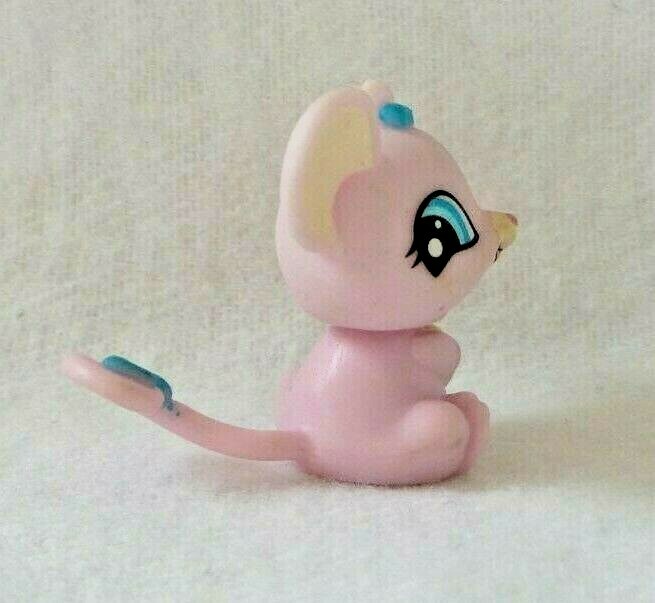 Littlest Pet Shop LPS #1370 - Rat Rose Pâle, Noeud Saumon, 2007 Hasbro