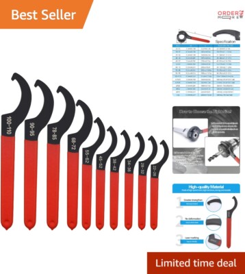 10pcs Coilover Spanner Wrench Set, C-Shape, Non-Slip, for Suspension Adjustment