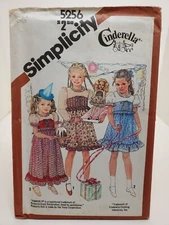 Simplicity 5256 Vintage Cinderella Girl & Kimberly Doll dresses Size 3 UC FF 