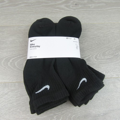 Nike Everyday Cushioned Ankle Socks Black 6 Pack Men's Size 8-12 NEW SX7669-010 - Picture 3 of 7